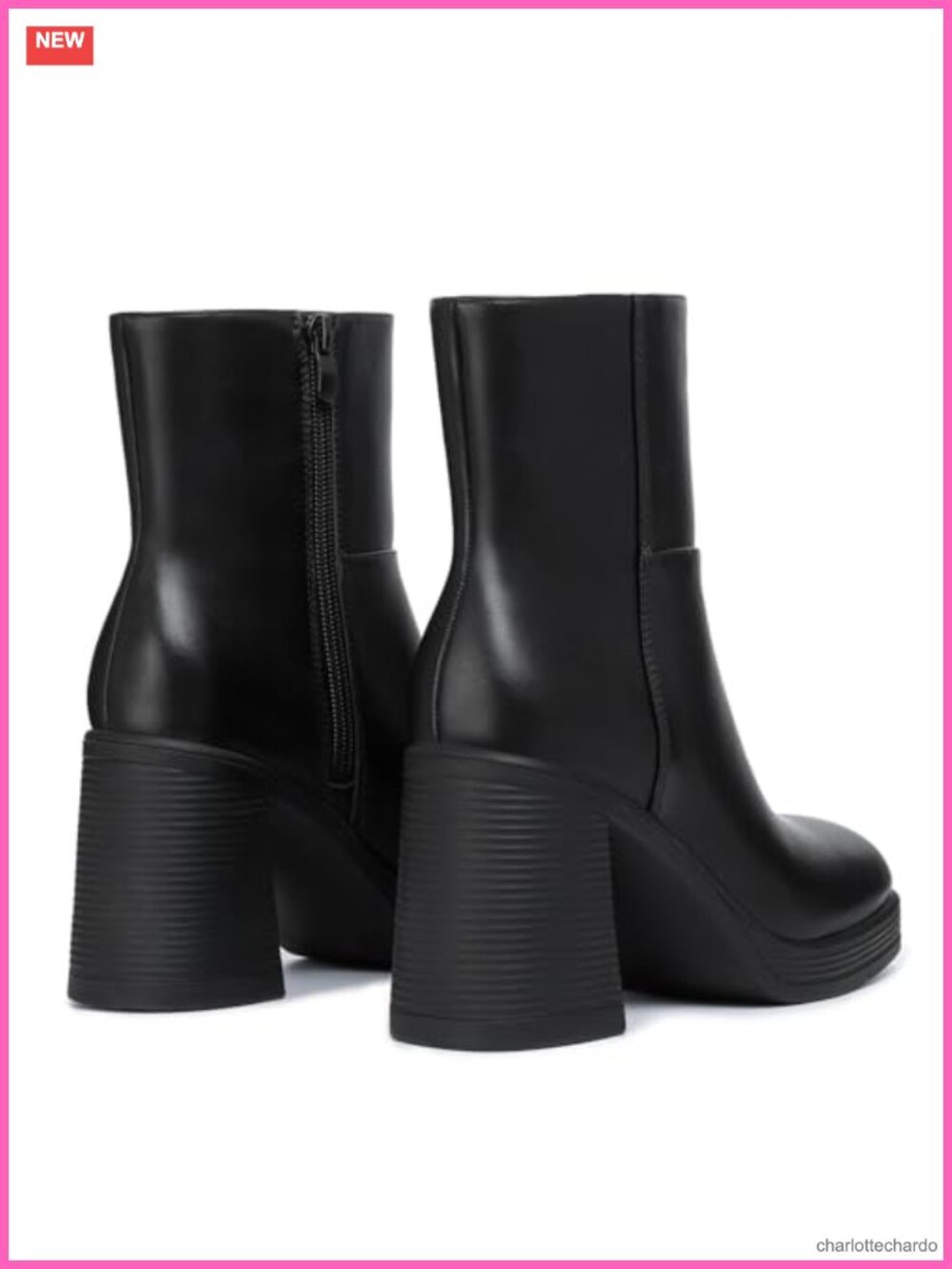 Women's Platform Ankle Boots Chunky Block Heel Square Toe Fashion Booties - Picture 4 of 6